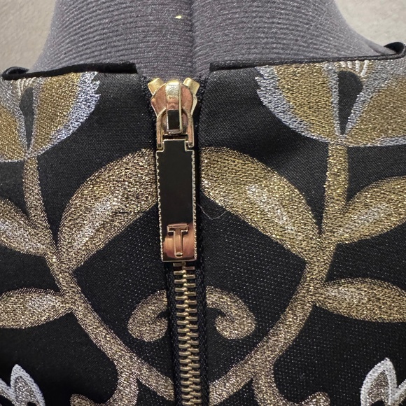 Ted Baker IMOEN Oriental Metallic Tulip Dress Embroidered size 5 US 10/12 - Picture 3 of 6